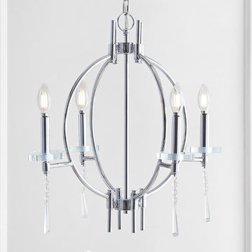 Laura 23" Crystal/Metal LED Chandelier - JONATHAN Y